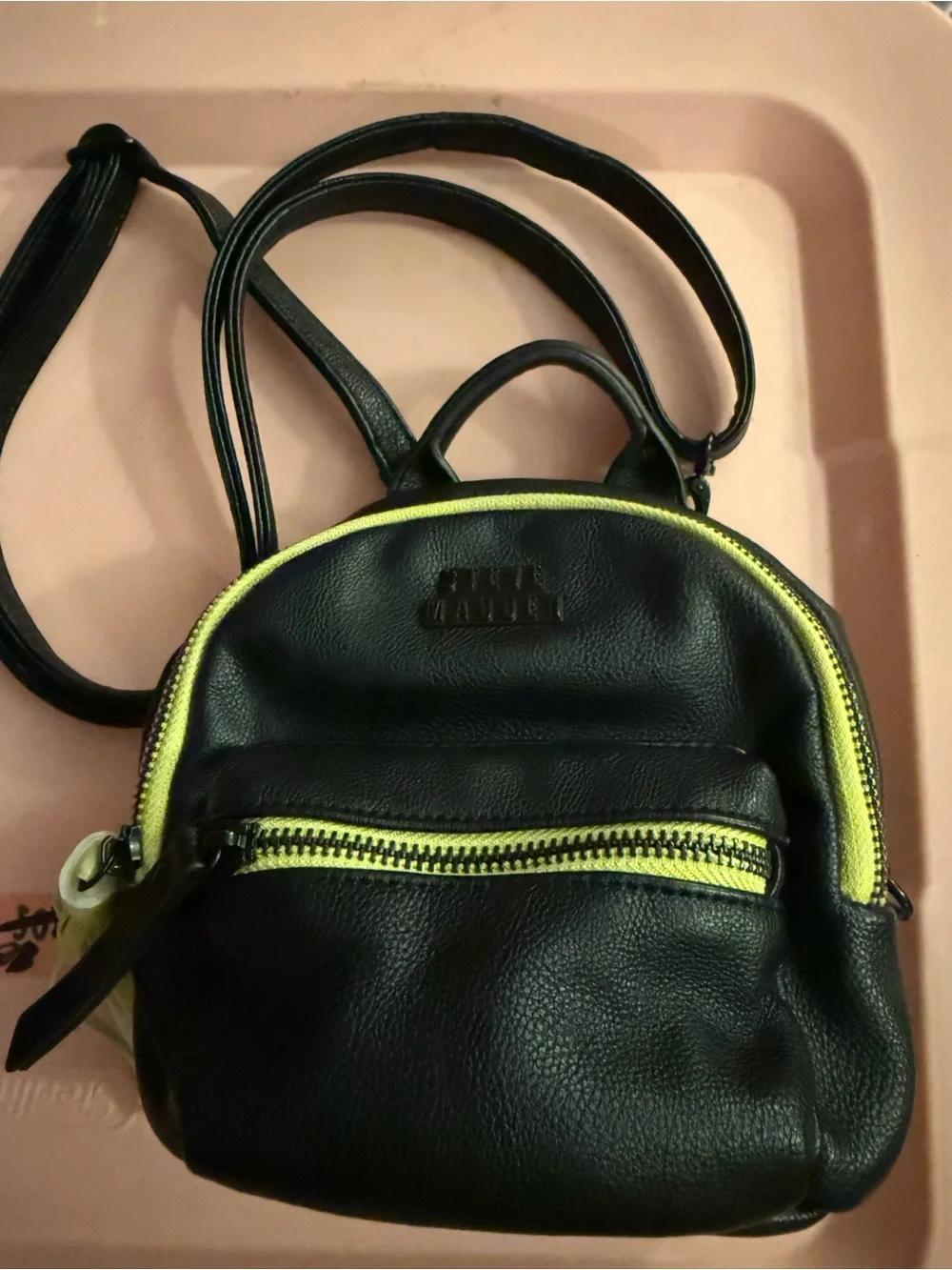Steve Madden Black Mini purse with Neon Yellow Trim - Casual Crossbody Style